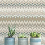 York Wallcoverings Zig Zag Green Peel & Stick Wallpaper - SKU PSW1642RL
