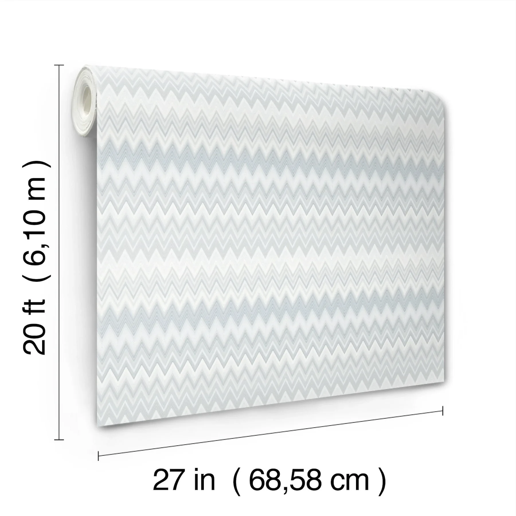 York Wallcoverings Zig Zag White Peel & Stick Wallpaper - SKU PSW1640RL