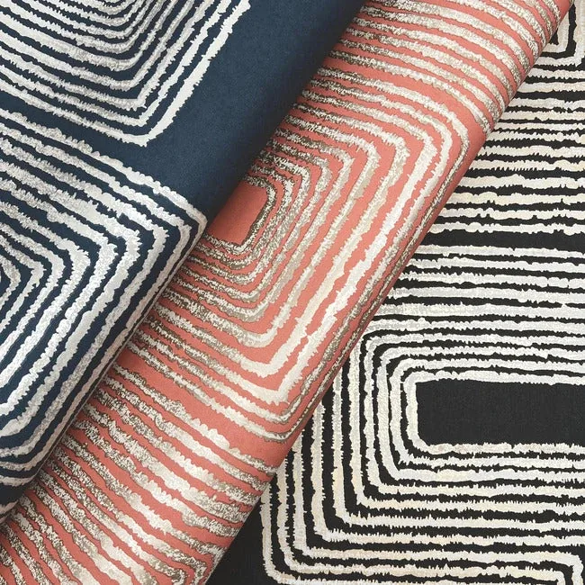 York Wallcoverings Zulu Thread Coral & Glint Wallpaper - SKU AG2031