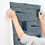 York Wallcoverings Zulu Thread Midnight & Silver Wallpaper | Wallpaper Twins York Wallcoverings Zulu Thread Midnight & Silver Wallpaper - SKU AG2033