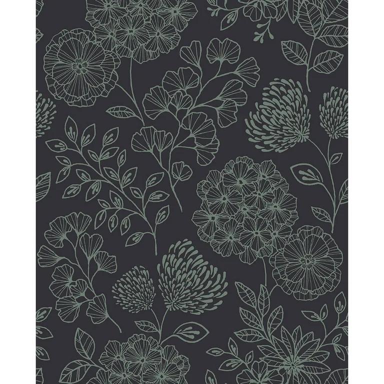 A-Street Prints Ada wallpaper, color Charcoal, SKU 2975-26206