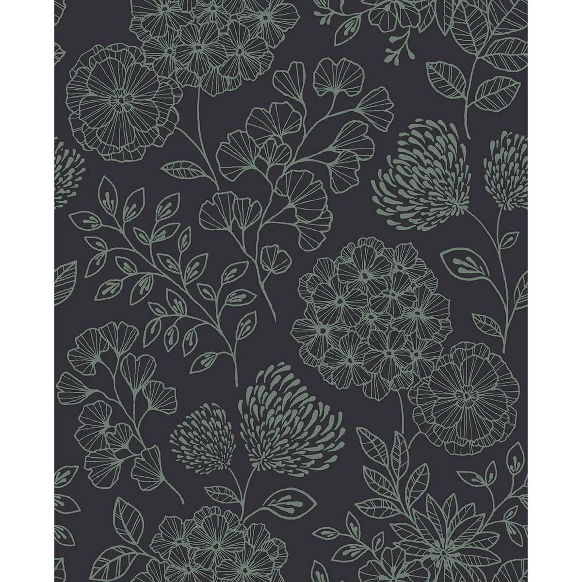 A-Street Prints Ada wallpaper, color Charcoal, SKU 2975-26206