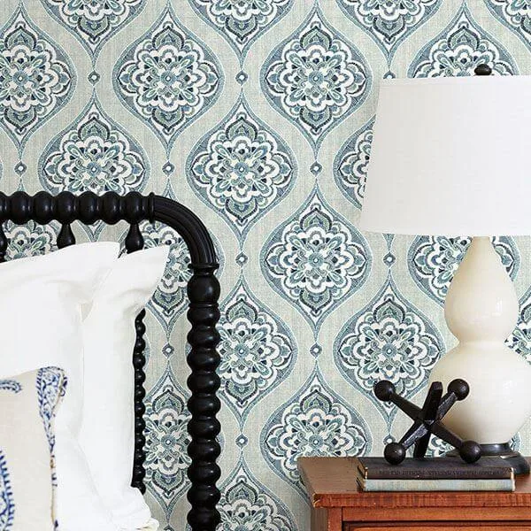 A-Street Prints Adele wallpaper, color Aqua, SKU 2821-25146