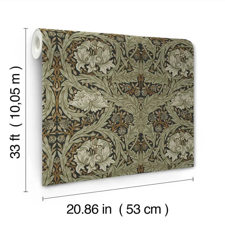 A-Street Prints African Marigold wallpaper, color Black, SKU 4171-82073