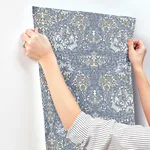 A-Street Prints African Marigold - Blue Wallpaper | Buy Online A-Street Prints African Marigold wallpaper, color Blue, SKU 4153-82024
