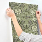 A-Street Prints African Marigold wallpaper, color Sea Green, SKU 4171-82075