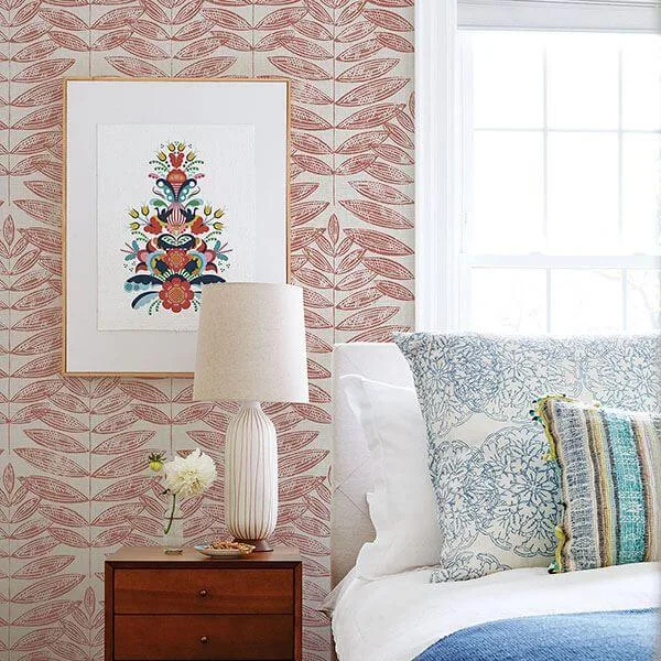A-Street Prints Akira wallpaper, color Coral, SKU 2821-25103