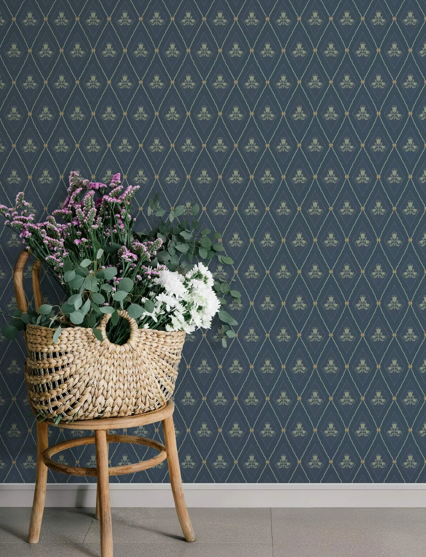 A-Street Prints Alma wallpaper, color Navy, SKU 4201-48033