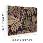 A-Street Prints Alocasia wallpaper, color Burgundy, SKU 4177-27738