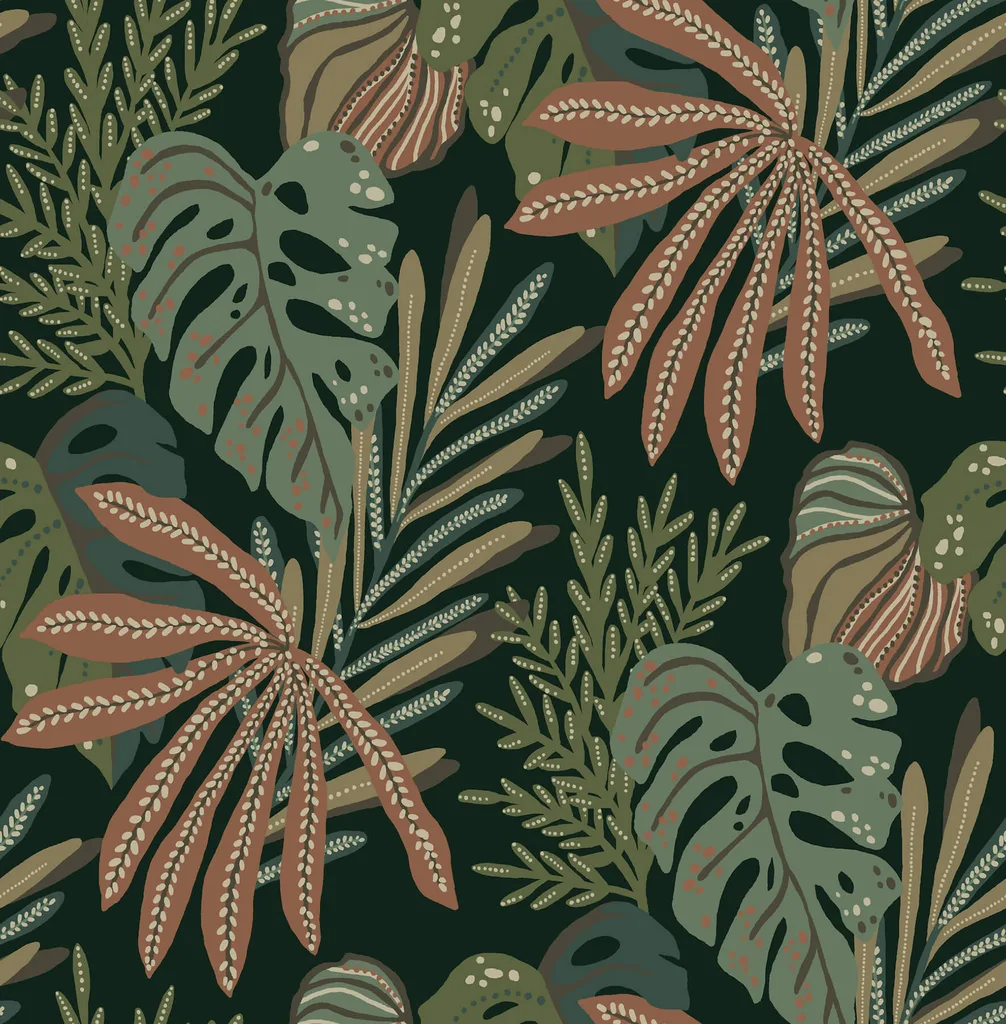 A-Street Prints Alocasia wallpaper, color Multicolor, SKU 4177-27737