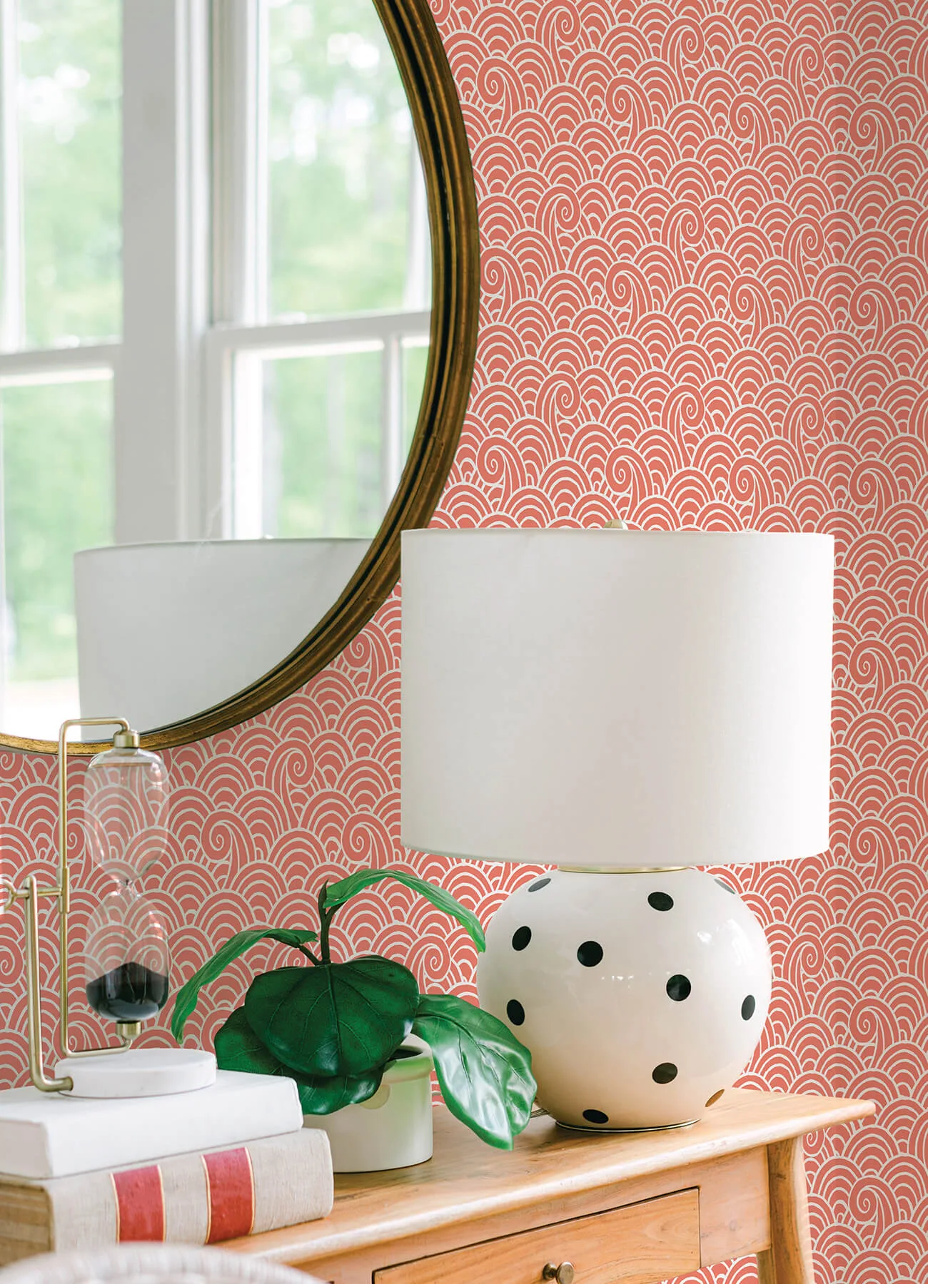 A-Street Prints Alorah - Coral Wallpaper | Buy Online A-Street Prints Alorah wallpaper, color Coral, SKU 4081-26306