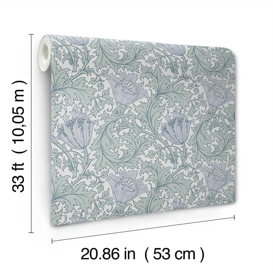 A-Street Prints Anemone wallpaper, color Blue, SKU 4153-82003