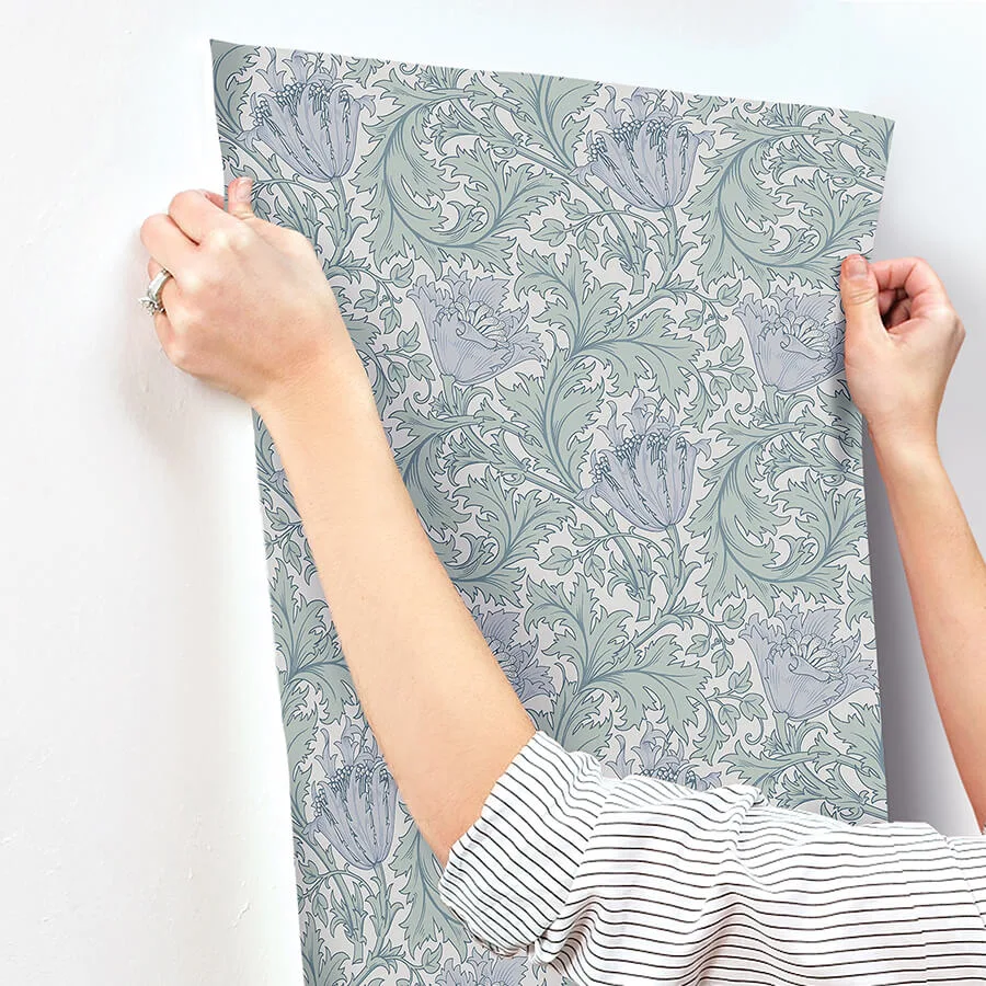 A-Street Prints Anemone wallpaper, color Blue, SKU 4153-82003
