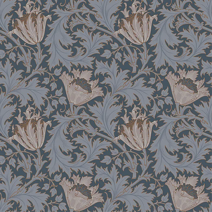 A-Street Prints Anemone wallpaper, color Dark Blue, SKU 4153-82006