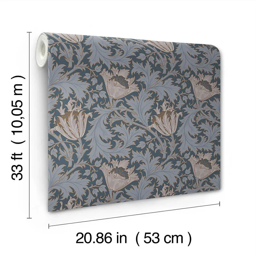 A-Street Prints Anemone - Dark Blue Wallpaper | Buy Online A-Street Prints Anemone wallpaper, color Dark Blue, SKU 4153-82006