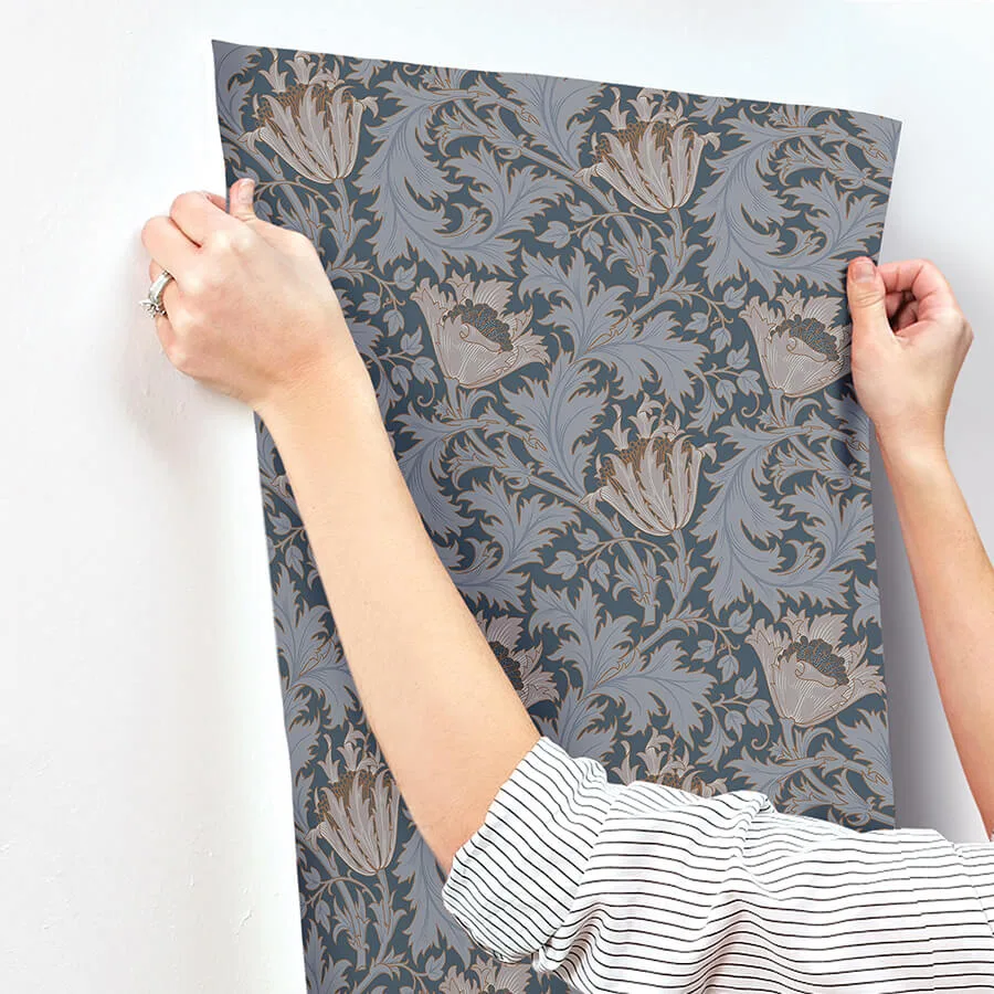 A-Street Prints Anemone - Dark Blue Wallpaper | Buy Online A-Street Prints Anemone wallpaper, color Dark Blue, SKU 4153-82006