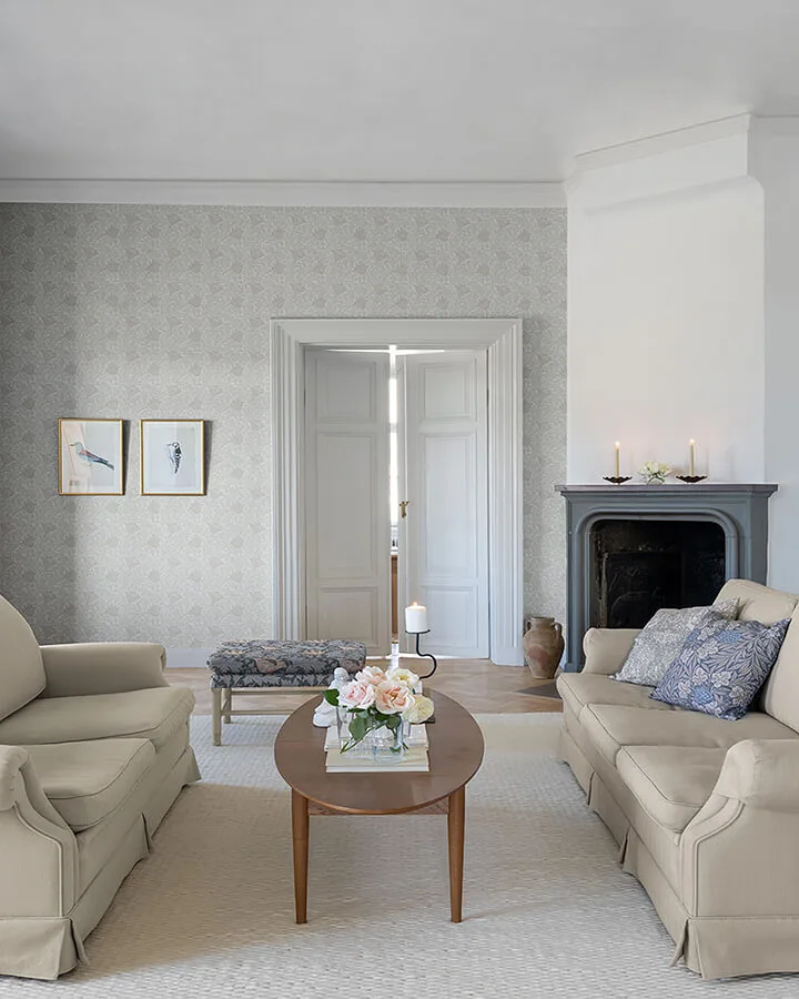A-Street Prints Anemone wallpaper, color Dove, SKU 4153-82001