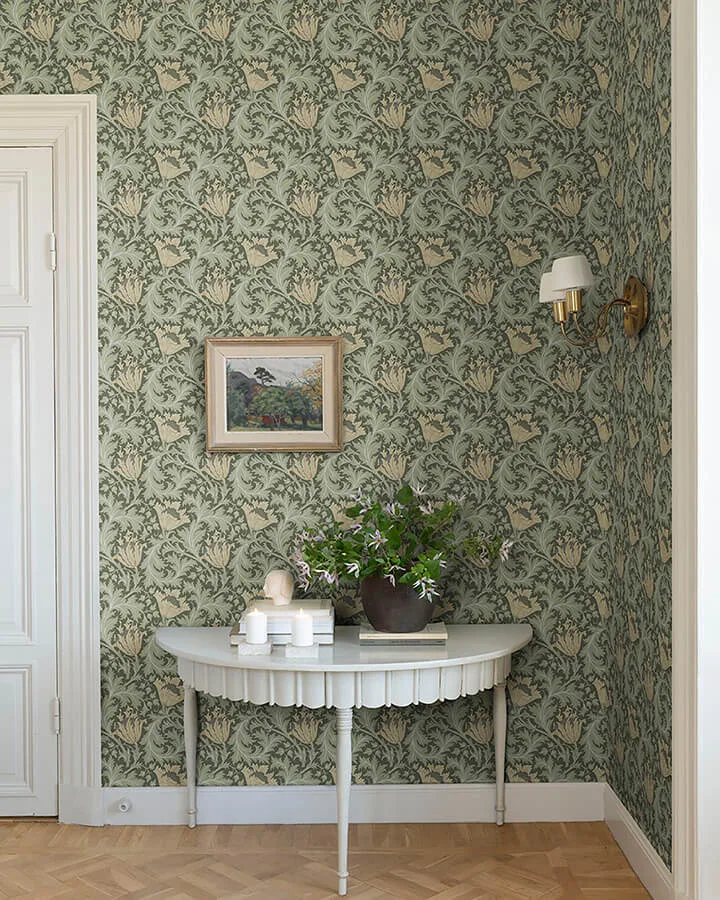 A-Street Prints Anemone wallpaper, color Moss, SKU 4153-82004