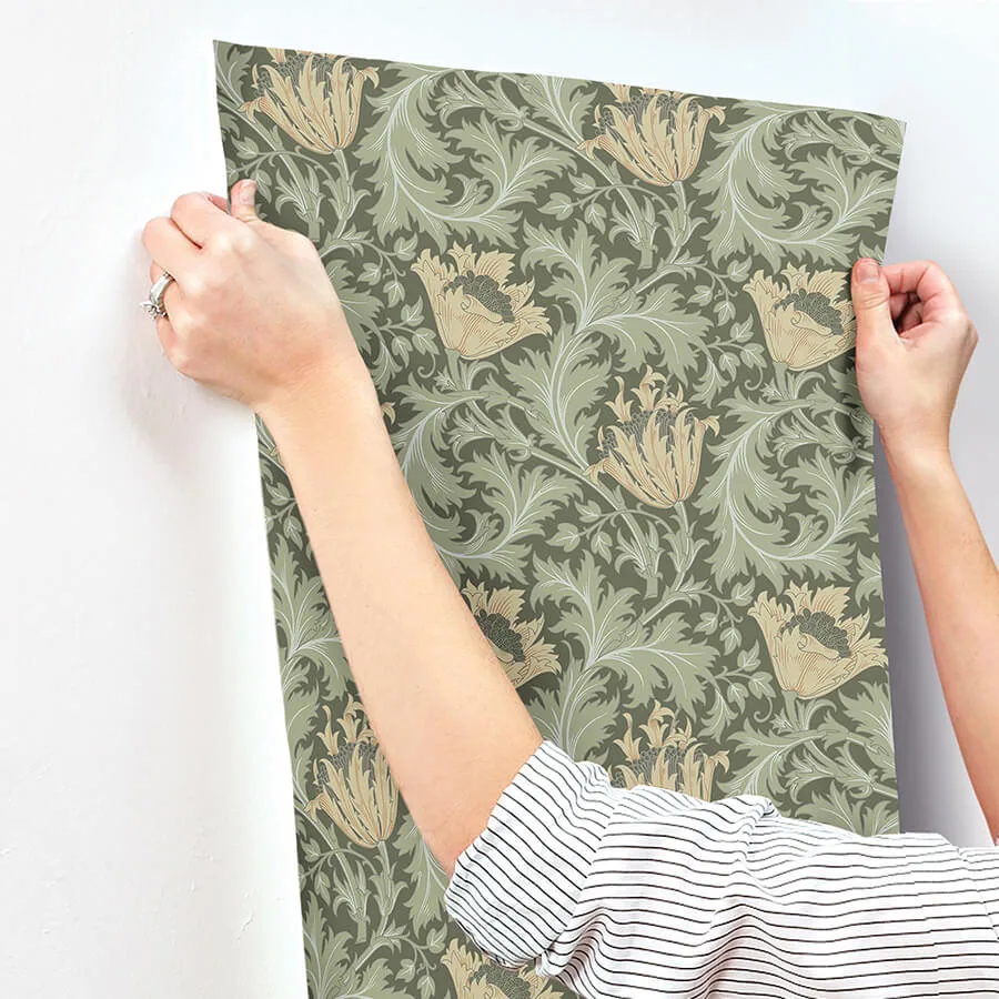 A-Street Prints Anemone - Moss Wallpaper | Buy Online A-Street Prints Anemone wallpaper, color Moss, SKU 4153-82004
