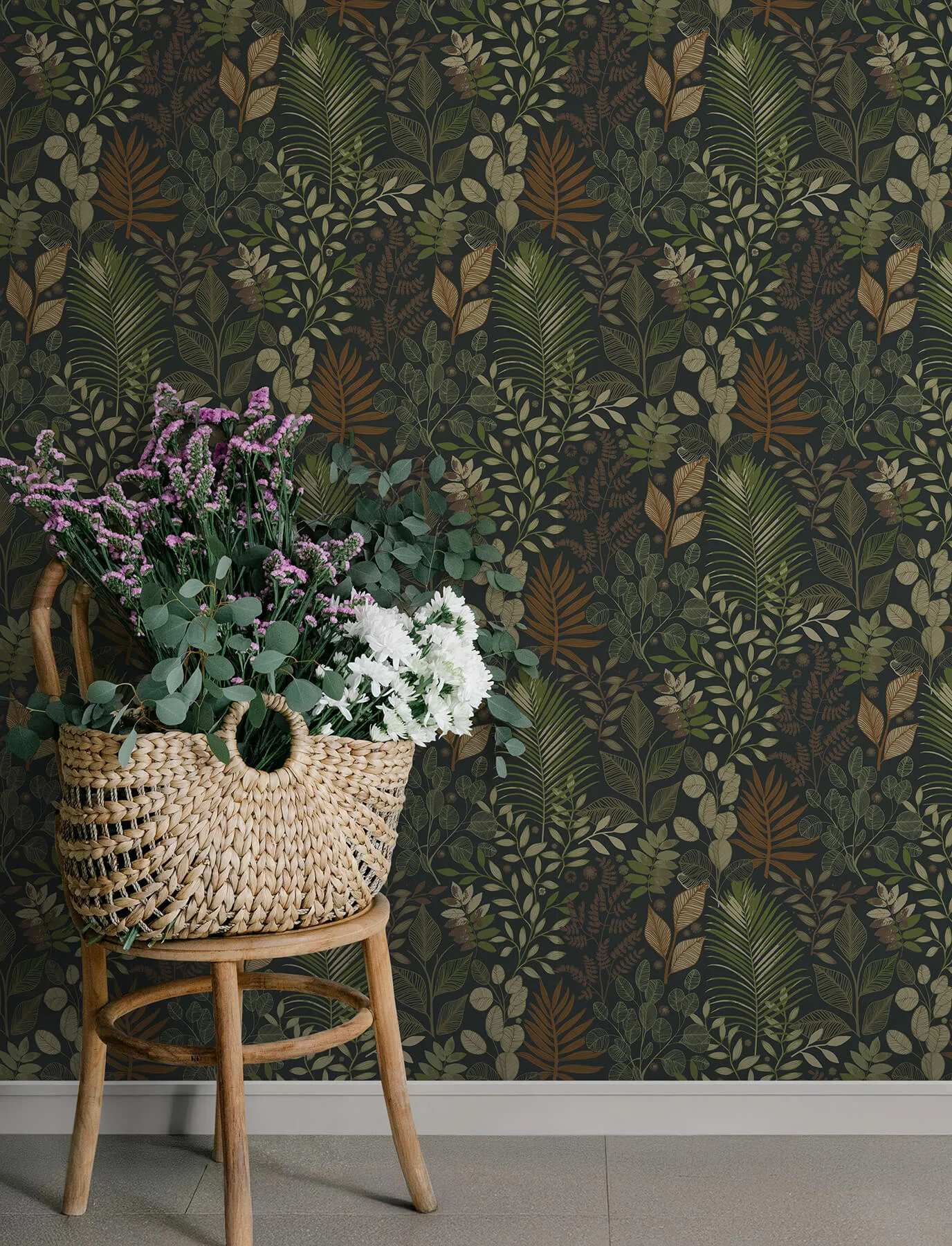 A-Street Prints Ängslycka wallpaper, color Black, SKU 4201-20104