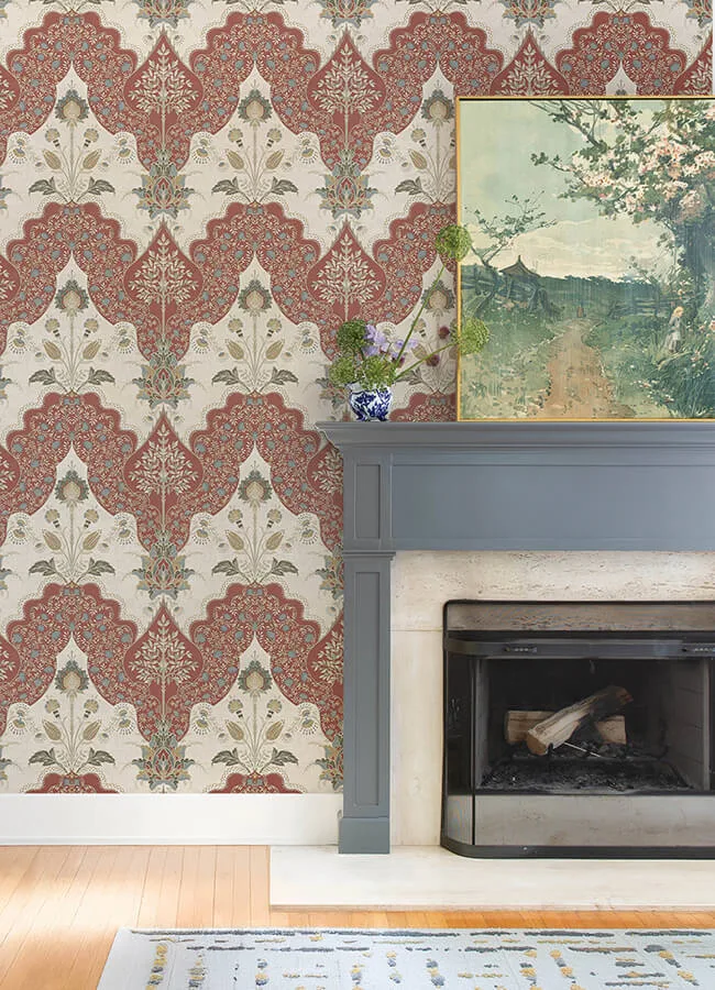 A-Street Prints Auden wallpaper, color Ruby, SKU 4147-27390