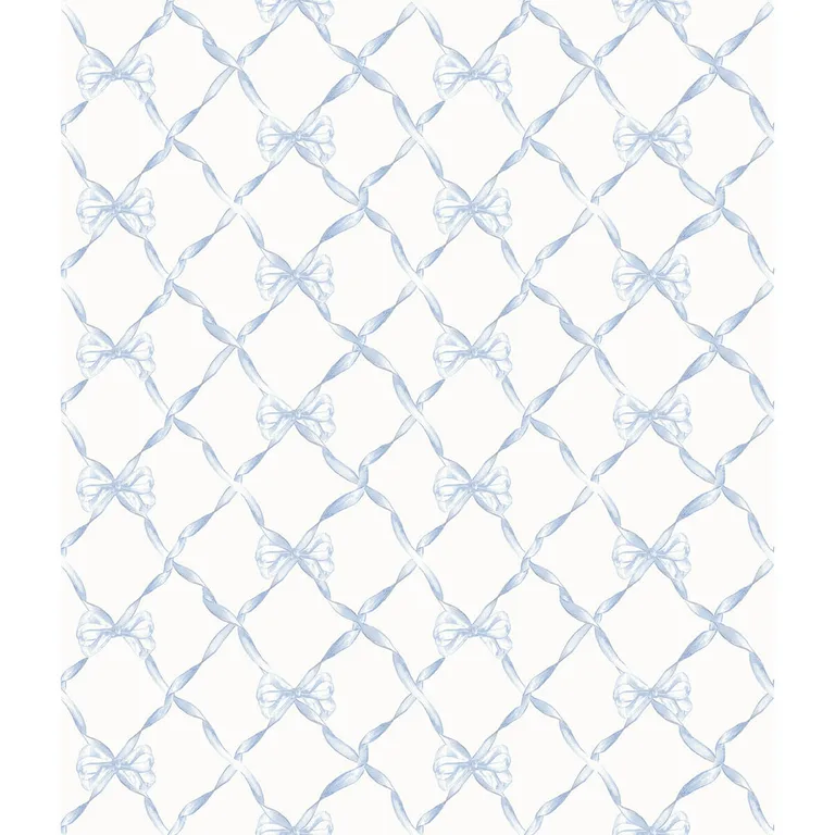 A-Street Prints Baby Bow wallpaper, color Blue Bella Ribbon, SKU AST4168