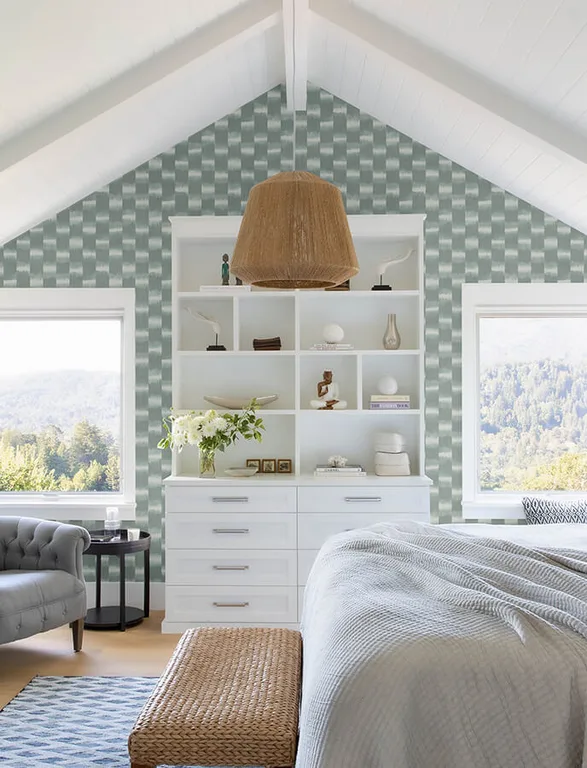 A-Street Prints Baldwin wallpaper, color Teal, SKU 4141-27116