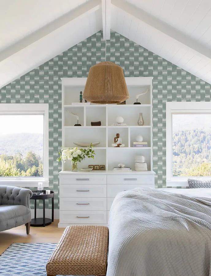 A-Street Prints Baldwin wallpaper, color Teal, SKU 4141-27116