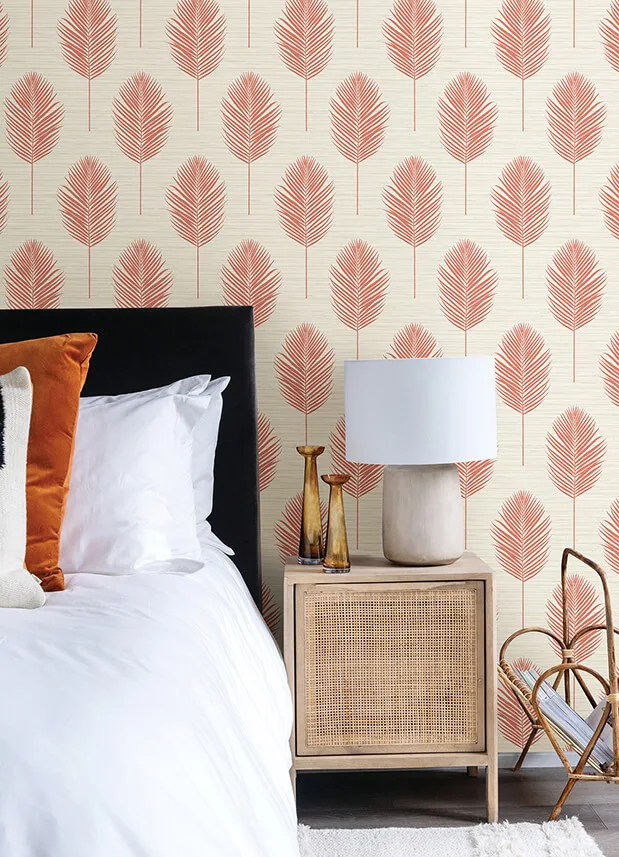 A-Street Prints Bali wallpaper, color Coral, SKU 2988-70201
