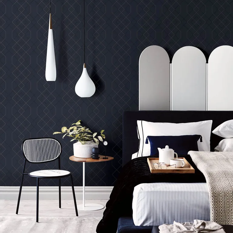 A-Street Prints Ballard wallpaper, color Indigo, SKU 2964-25913