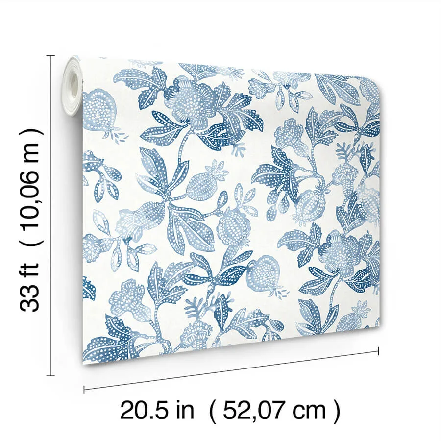 A-Street Prints Beach Rose - Blue Wallpaper | Buy Online A-Street Prints Beach Rose wallpaper, color Blue, SKU 4172-27492