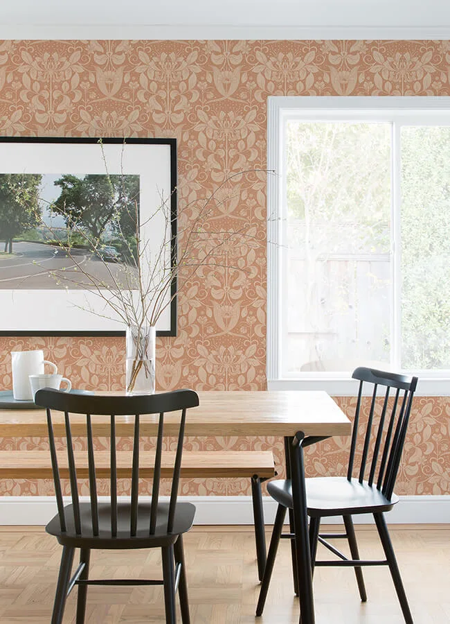 A-Street Prints Berit wallpaper, color Coral, SKU 4080-83128