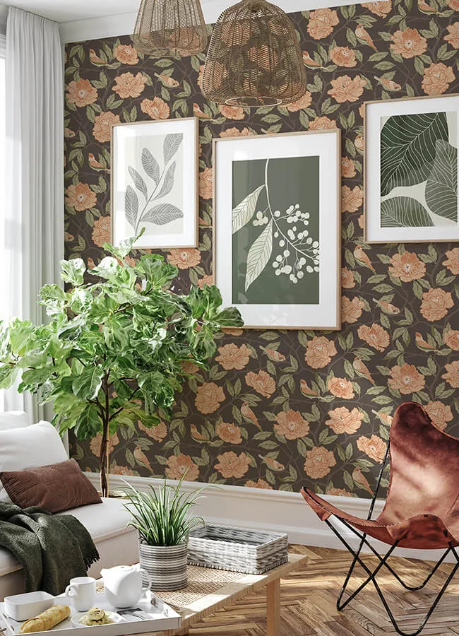 A-Street Prints Bernadina wallpaper, color Black, SKU 4143-34026