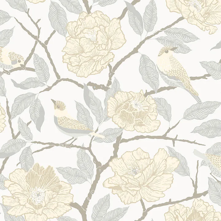 A-Street Prints Bernadina wallpaper, color Light Yellow, SKU 4143-34022