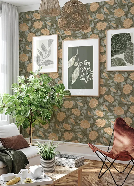A-Street Prints Bernadina wallpaper, color Moss, SKU 4143-34024