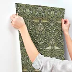 A-Street Prints Bird wallpaper, color Green, SKU 4171-82063