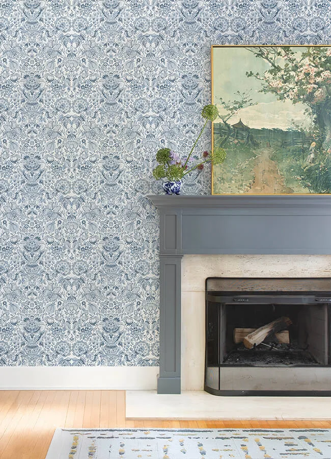 A-Street Prints Blanche - Blue Wallpaper | Buy Online A-Street Prints Blanche wallpaper, color Blue, SKU 4147-27372