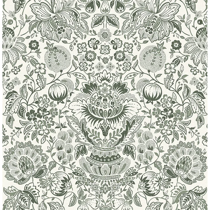 A-Street Prints Blanche wallpaper, color Dark Green, SKU 4147-27375