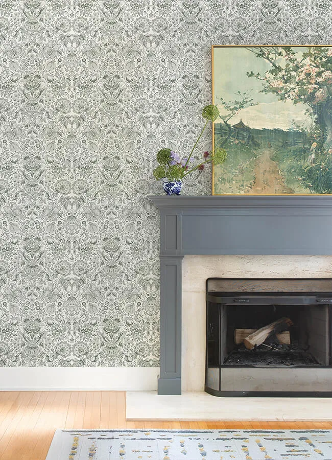 A-Street Prints Blanche - Dark Green Wallpaper | Buy Online A-Street Prints Blanche wallpaper, color Dark Green, SKU 4147-27375
