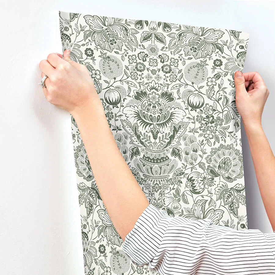 A-Street Prints Blanche - Dark Green Wallpaper | Buy Online A-Street Prints Blanche wallpaper, color Dark Green, SKU 4147-27375