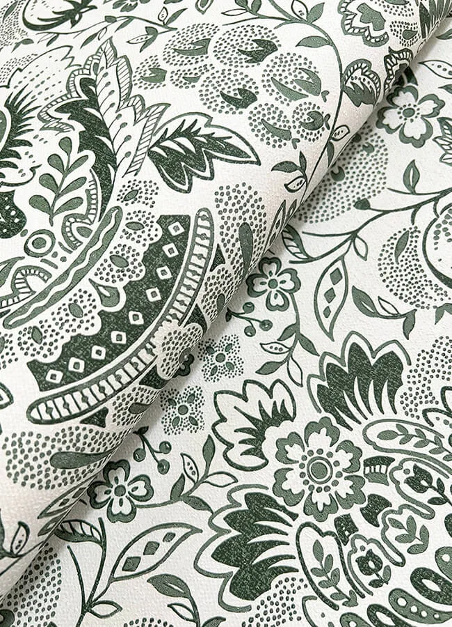 A-Street Prints Blanche - Dark Green Wallpaper | Buy Online A-Street Prints Blanche wallpaper, color Dark Green, SKU 4147-27375