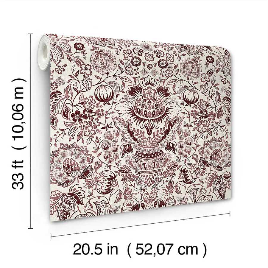 A-Street Prints Blanche - Plum Wallpaper | Buy Online A-Street Prints Blanche wallpaper, color Plum, SKU 4147-27373
