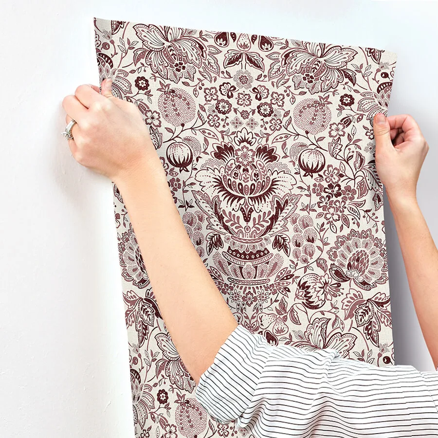 A-Street Prints Blanche - Plum Wallpaper | Buy Online A-Street Prints Blanche wallpaper, color Plum, SKU 4147-27373