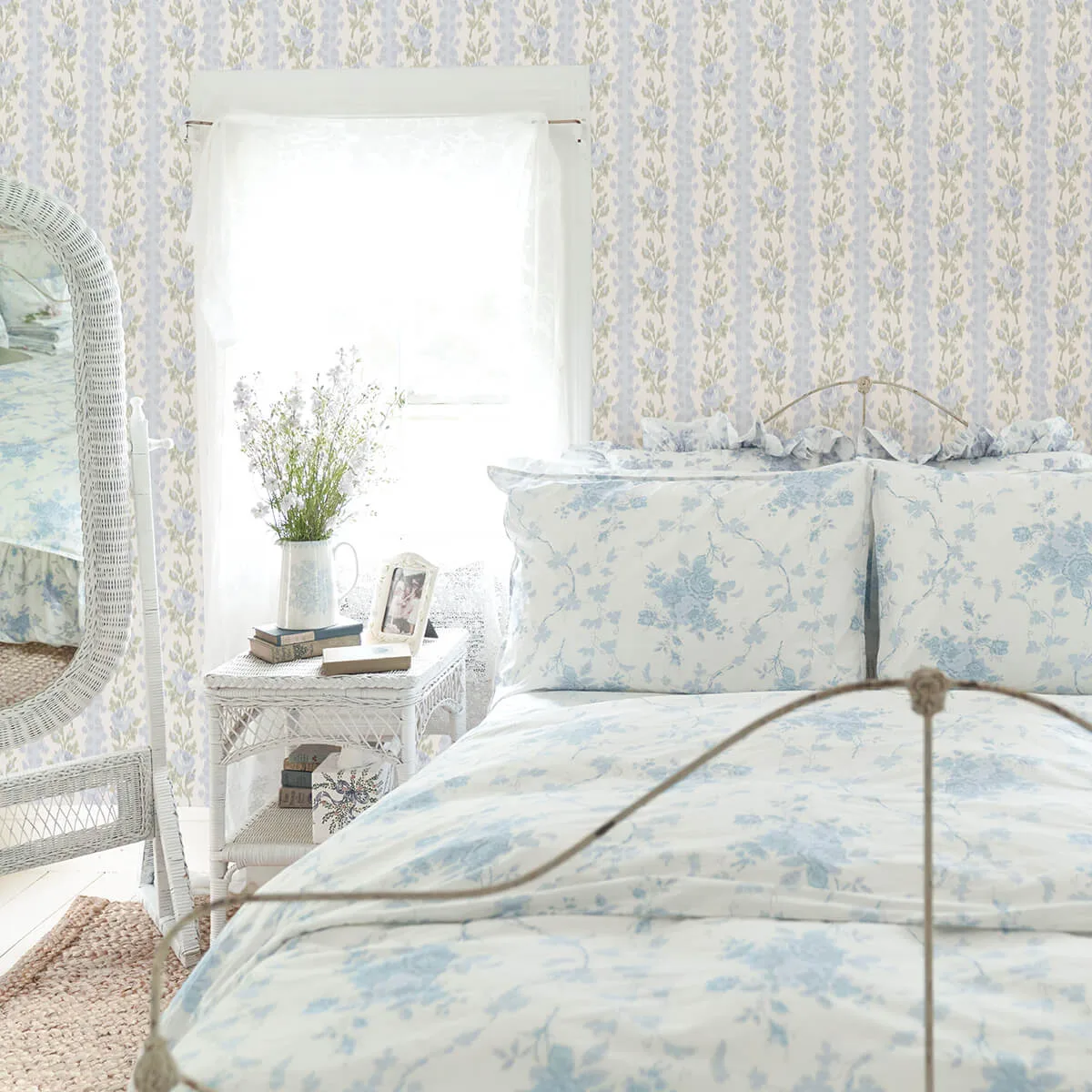 A-Street Prints Blooming Heirloom - Blue Romance Wallpaper | Buy Online A-Street Prints Blooming Heirloom wallpaper, color Blue Romance, SKU AST4171