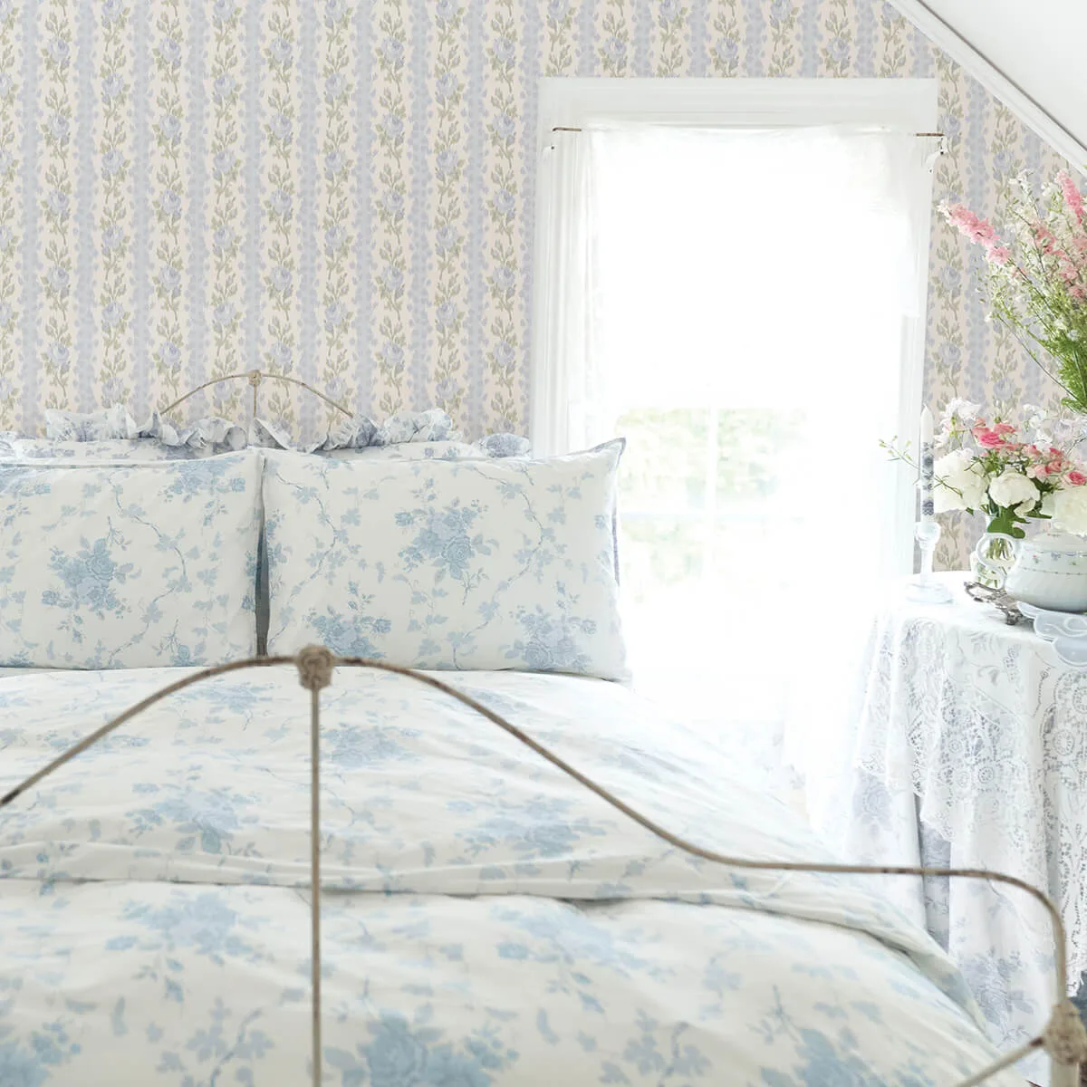 A-Street Prints Blooming Heirloom - Blue Romance Wallpaper | Buy Online A-Street Prints Blooming Heirloom wallpaper, color Blue Romance, SKU AST4171
