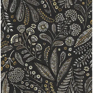 A-Street Prints Briar wallpaper, color Black, SKU 4135-27296
