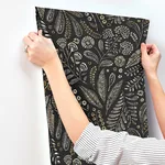 A-Street Prints Briar wallpaper, color Black, SKU 4135-27296