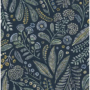 A-Street Prints Briar wallpaper, color Navy, SKU 4135-27293