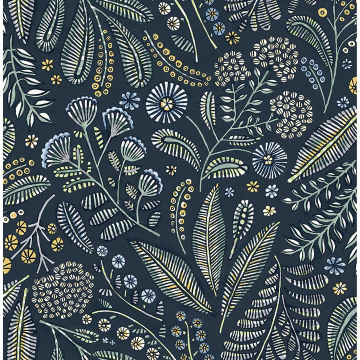 A-Street Prints Briar wallpaper, color Navy, SKU 4135-27293