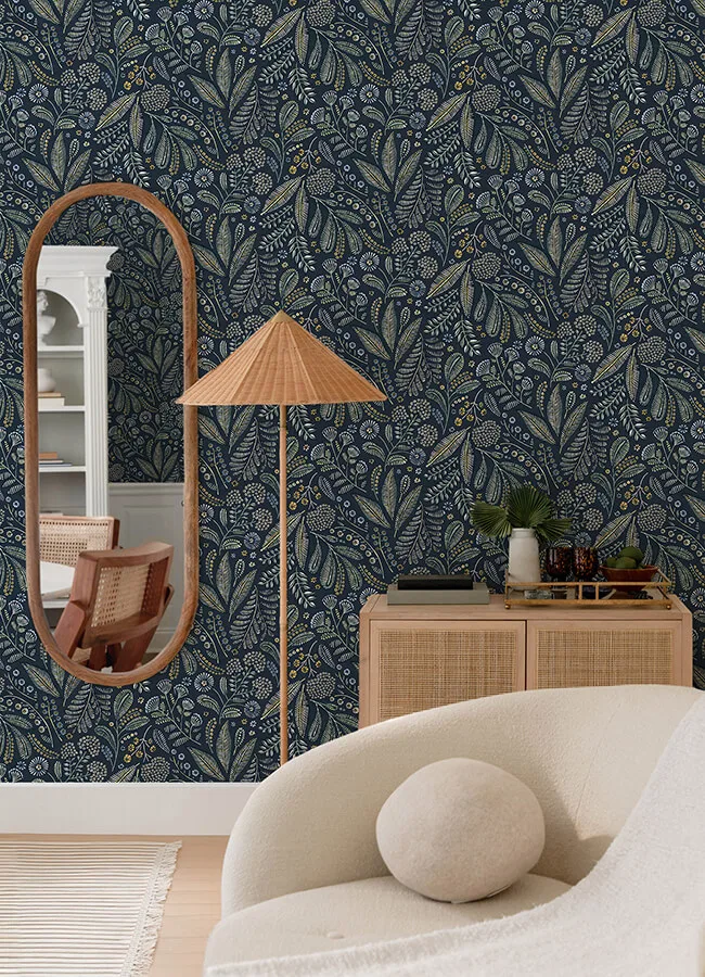 A-Street Prints Briar - Navy Wallpaper | Buy Online A-Street Prints Briar wallpaper, color Navy, SKU 4135-27293